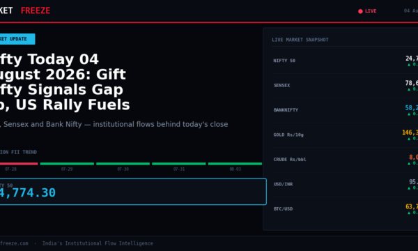 Nifty Today 04 August 2026: Gift Nifty Signals Gap Up, US Rally Fuels Optimism