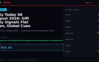 Nifty Today 06 August 2026: Gift Nifty Signals Flat Open, Global Cues Mixed