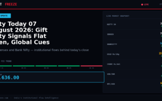 Nifty Today 07 August 2026: Gift Nifty Signals Flat Open, Global Cues Dictate Direction
