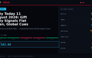 Nifty Today 11 August 2026: Gift Nifty Signals Flat Open, Global Cues Mixed