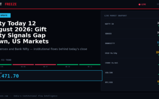Nifty Today 12 August 2026: Gift Nifty Signals Gap Down, US Markets Drag Asia Lower