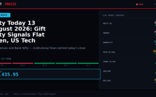 Nifty Today 13 August 2026: Gift Nifty Signals Flat Open, US Tech Strength Supports Asia