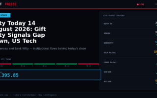Nifty Today 14 August 2026: Gift Nifty Signals Gap Down, US Tech Strength Offsets Asian Weakness