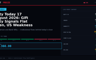 Nifty Today 17 August 2026: Gift Nifty Signals Flat Open, US Weakness Casts Shadow