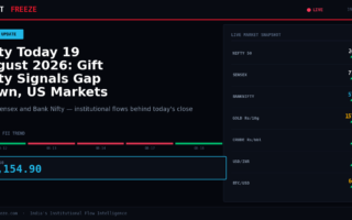 Nifty Today 19 August 2026: Gift Nifty Signals Gap Down, US Markets Drag Asia Lower