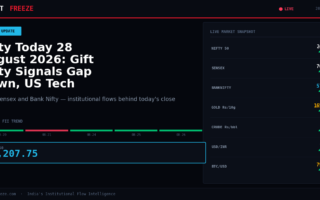 Nifty Today 28 August 2026: Gift Nifty Signals Gap Down, US Tech Strength Fades