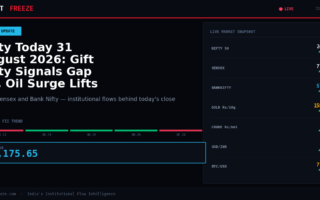 Nifty Today 31 August 2026: Gift Nifty Signals Gap Up, Oil Surge Lifts Sentiment