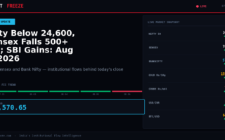 Nifty Below 24,600, Sensex Falls 500+ Pts; SBI Gains: Aug 7, 2026
