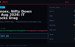 Sensex, Nifty Down 17 Aug 2026: IT Stocks Drag