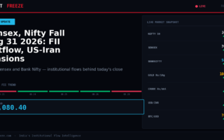 Sensex, Nifty Fall Aug 31 2026: FII Outflow, US-Iran Tensions