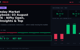 Monday Market Playbook: 03 August 2026 – Nifty Open, FII Insights & Top Trades