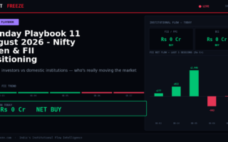 Monday Playbook 11 August 2026 – Nifty Open & FII Positioning