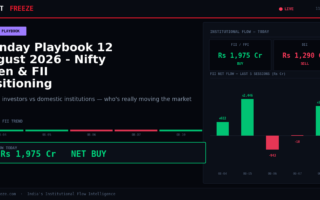 Monday Playbook 12 August 2026 – Nifty Open & FII Positioning