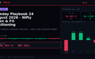 Monday Playbook 24 August 2026 – Nifty Open & FII Positioning