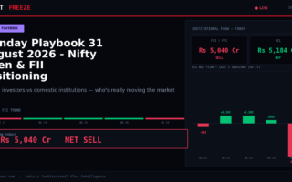 Monday Playbook 31 August 2026 – Nifty Open & FII Positioning