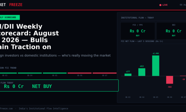 FII/DII Weekly Scorecard: August 8, 2026 — Bulls Gain Traction on Strong Flows