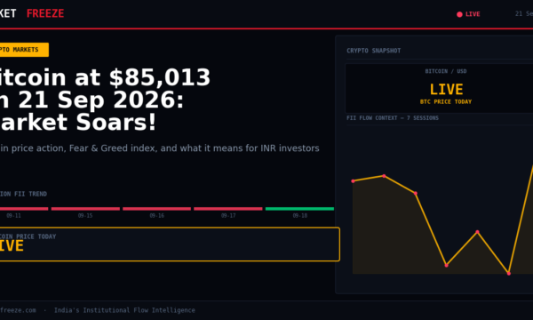 Bitcoin at $85,013 on 21 Sep 2026: Market Soars!
