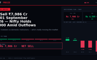 FII Sell ₹7,986 Cr on 01 September 2026 — Nifty Holds 24000 Amid Outflows