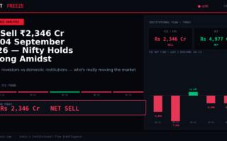 FII Sell ₹2,346 Cr on 04 September 2026 — Nifty Holds Strong Amidst Selling