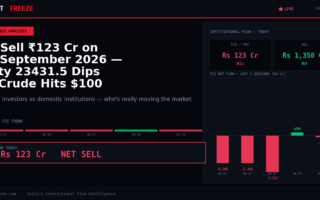 FII Sell ₹123 Cr on 09 September 2026 — Nifty 23431.5 Dips as Crude Hits $100