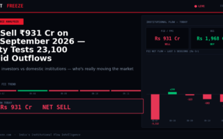 FII Sell ₹931 Cr on 15 September 2026 — Nifty Tests 23,100 Amid Outflows
