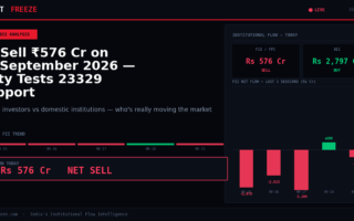 FII Sell ₹576 Cr on 22 September 2026 — Nifty Tests 23329 Support