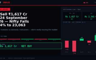 FII Sell ₹1,617 Cr on 24 September 2026 — Nifty Falls 1.64% to 23,063