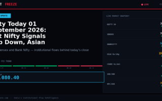 Nifty Today 01 September 2026: Gift Nifty Signals Gap Down, Asian Markets Weigh