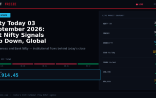 Nifty Today 03 September 2026: Gift Nifty Signals Gap Down, Global Markets Offer Mixed Cues