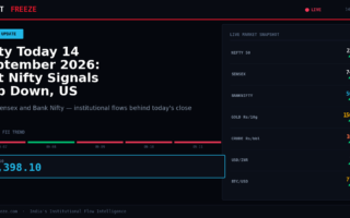 Nifty Today 14 September 2026: Gift Nifty Signals Gap Down, US Markets Lead Cautious Open