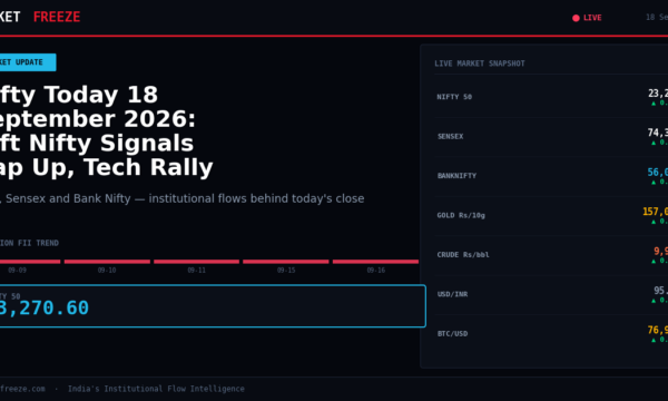 Nifty Today 18 September 2026: Gift Nifty Signals Gap Up, Tech Rally Lifts Sentiment