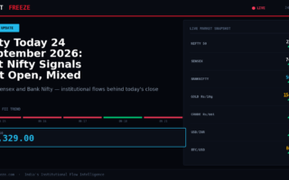 Nifty Today 24 September 2026: Gift Nifty Signals Flat Open, Mixed Global Cues