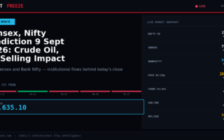 Sensex, Nifty Prediction 9 Sept 2026: Crude Oil, FII Selling Impact