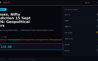 Sensex, Nifty Prediction 15 Sept 2026: Geopolitical Fears