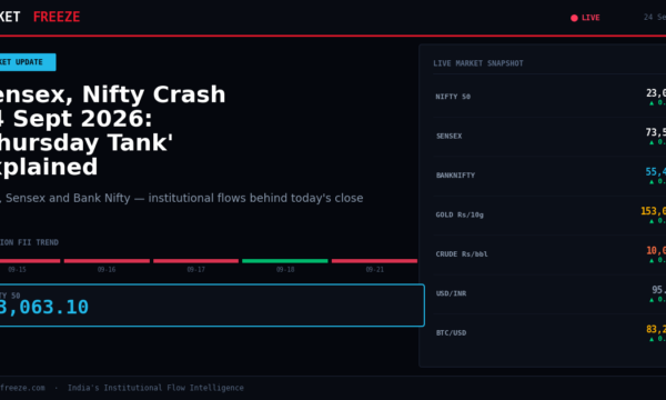 Sensex, Nifty Crash 24 Sept 2026: ‘Thursday Tank’ Explained