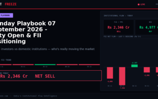 Monday Playbook 07 September 2026 – Nifty Open & FII Positioning