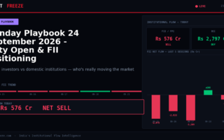 Monday Playbook 24 September 2026 – Nifty Open & FII Positioning