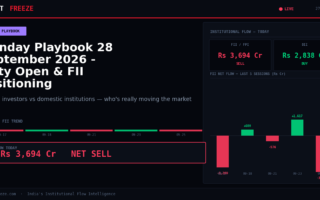 Monday Playbook 28 September 2026 – Nifty Open & FII Positioning