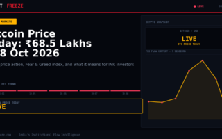 Bitcoin Price Today: ₹68.5 Lakhs | 08 Oct 2026