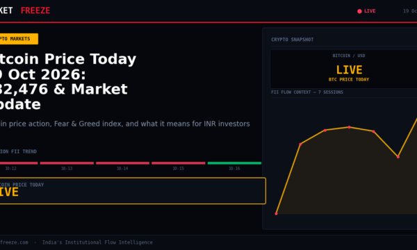 Bitcoin Price Today 19 Oct 2026: $82,476 & Market Update