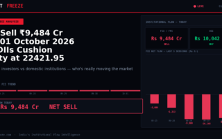 FII Sell ₹9,484 Cr on 01 October 2026 — DIIs Cushion Nifty at 22421.95