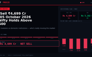 FII Sell ₹4,699 Cr on 05 October 2026 — Nifty Holds Above 22500