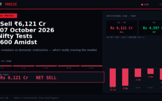 FII Sell ₹6,121 Cr on 07 October 2026 — Nifty Tests 22,600 Amidst Outflows