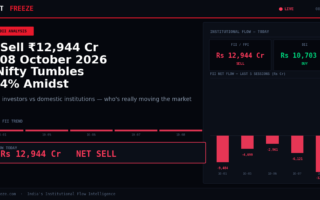 FII Sell ₹12,944 Cr on 08 October 2026 — Nifty Tumbles 1.64% Amidst Sell-Off