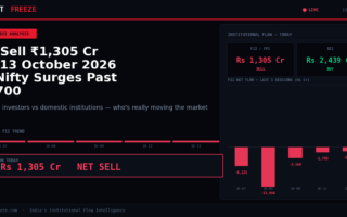 FII Sell ₹1,305 Cr on 13 October 2026 — Nifty Surges Past 22700