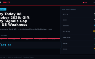 Nifty Today 08 October 2026: Gift Nifty Signals Gap Up, US Weakness Lingers
