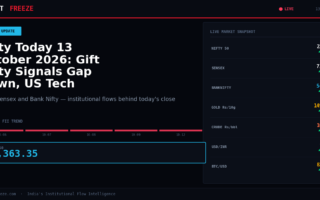 Nifty Today 13 October 2026: Gift Nifty Signals Gap Down, US Tech Weakness Drags Asia Lower