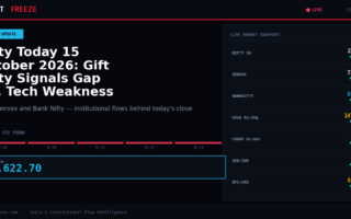 Nifty Today 15 October 2026: Gift Nifty Signals Gap Up, Tech Weakness Weighs on Asia