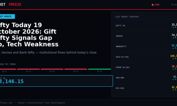 Nifty Today 19 October 2026: Gift Nifty Signals Gap Up, Tech Weakness Could Dampen Sentiment