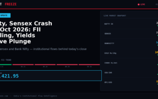 Nifty, Sensex Crash 01 Oct 2026: FII Selling, Yields Drive Plunge
